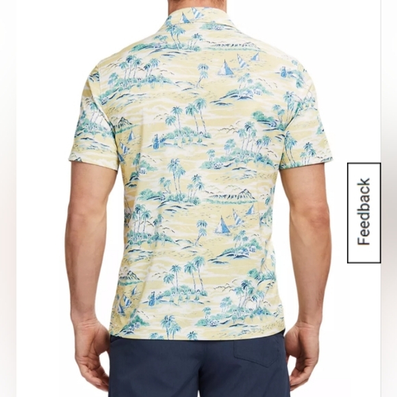 Izod, Men's, Tropical Print, Sun Protection ,Polo, Size Medium - Picture 2 of 3
